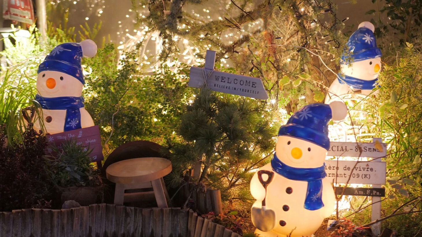 独特な店 雪だるま 飾りつけ 電飾 オーナメント クリスマス クリスマスツリー