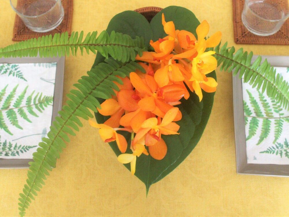 鮮やかな南国カラー、モカラが咲くテーブル｜花のある週末、はじめませんか Vol.8