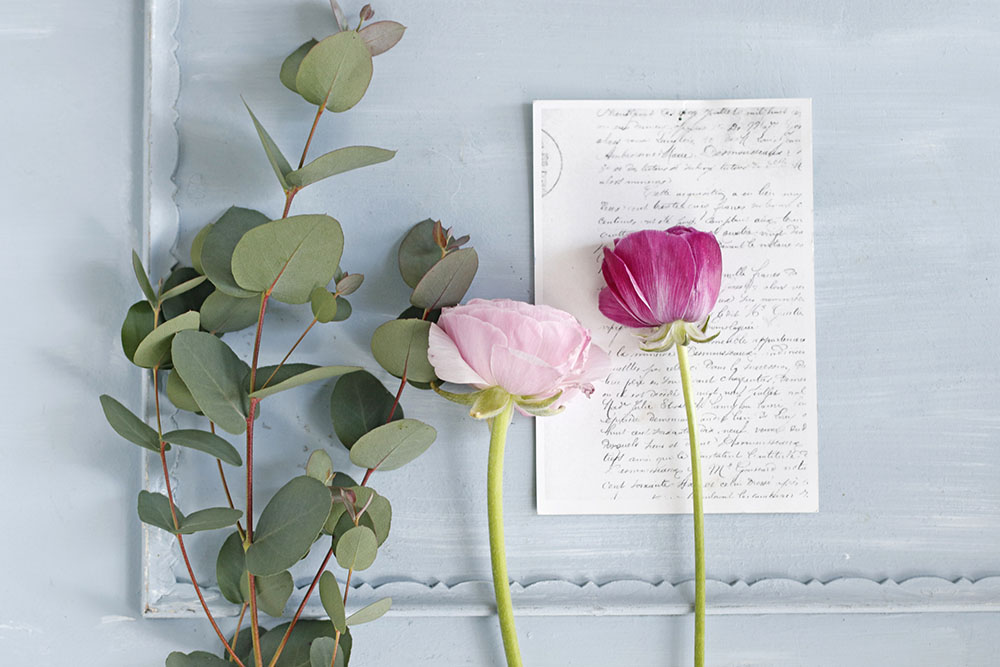 ユーカリとラナンキュラス