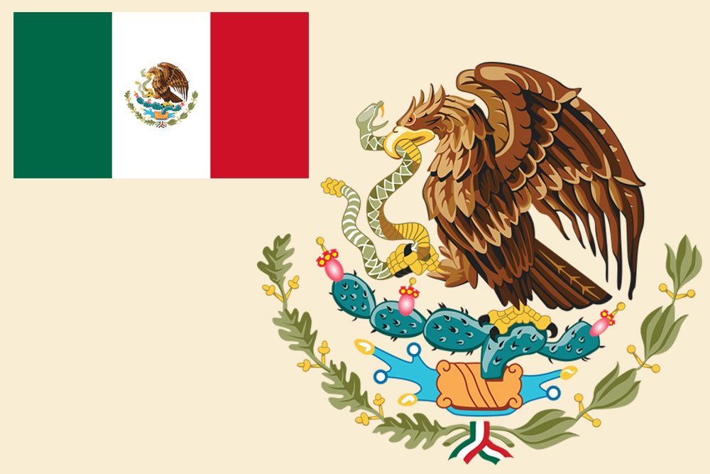メキシコ合衆国国旗と国章