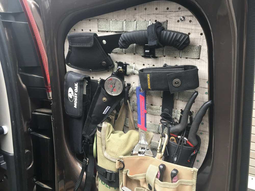 キャンプギア用モールシステム。