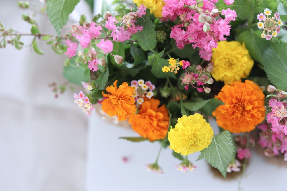 マリーゴールドのアレンジ