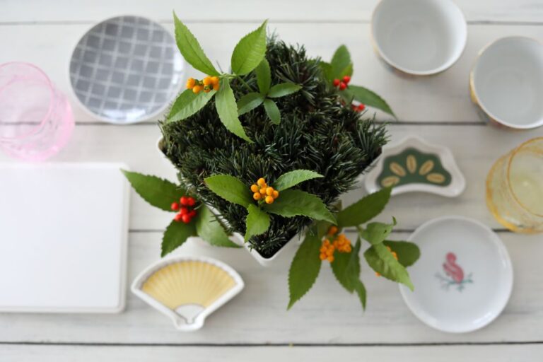 新年のお祝いに！ 縁起物のゴヨウマツとセンリョウで作る簡単＆モダンなお正月アレンジメント