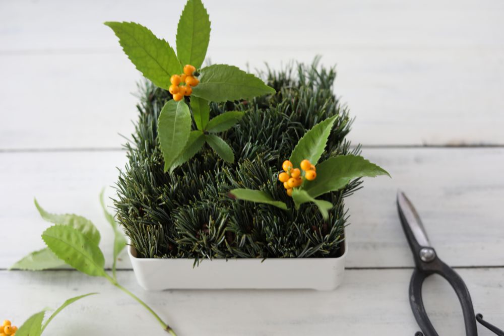 センリョウを挿す