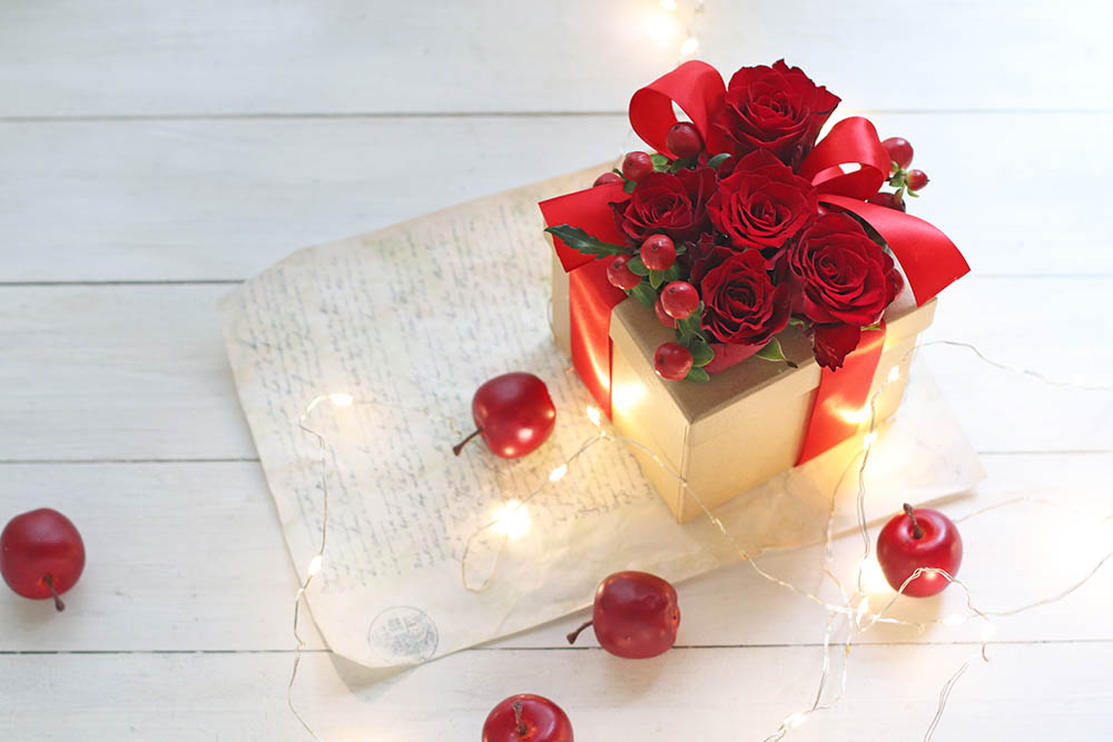 手作りボックスアレンジ