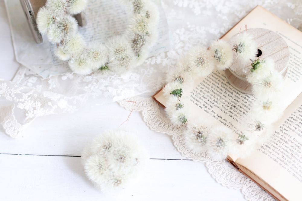 タンポポの綿毛リース