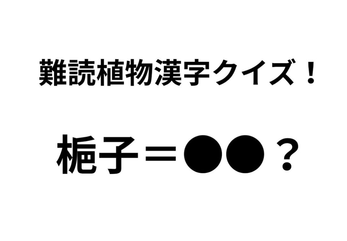 「梔子」ってどんな花？ 正解できたらすごい難読植物名漢字クイズ